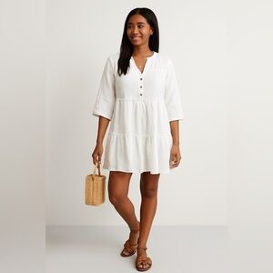 Salty Lemon Women’s 100%Cotton Tunic Tiered Dress Boho CottageCore Cowgirl Chic